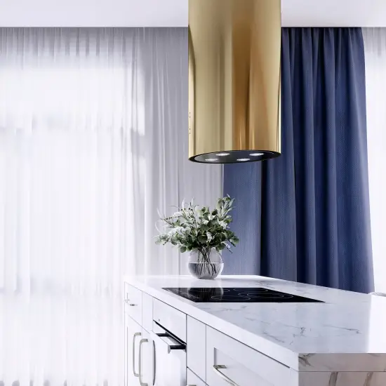 Okap kuchenny wyspowy Globalo CYLINDRO ISOLA 39.7 Light GOLD