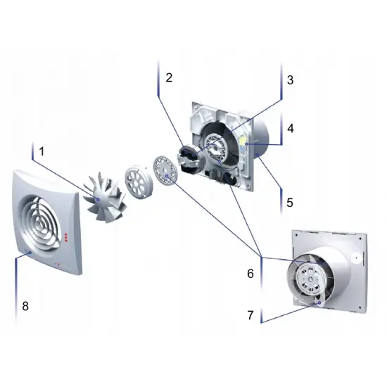 Wentylator łazienkowy z wyłącznikiem sznurkowym cichy VENTS - 125 QUIET V